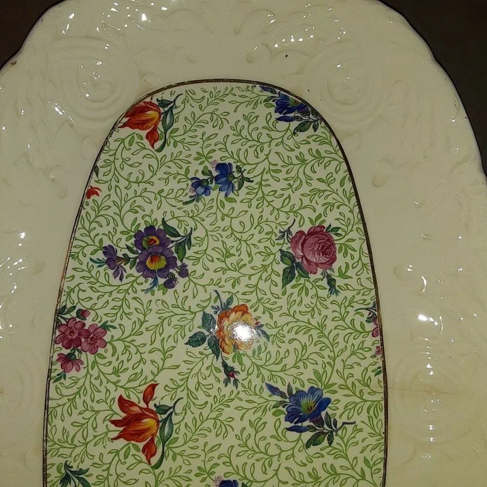 Plymouth ER Phila Cherry Chintz Bavara Sm Serving Platter NOTE